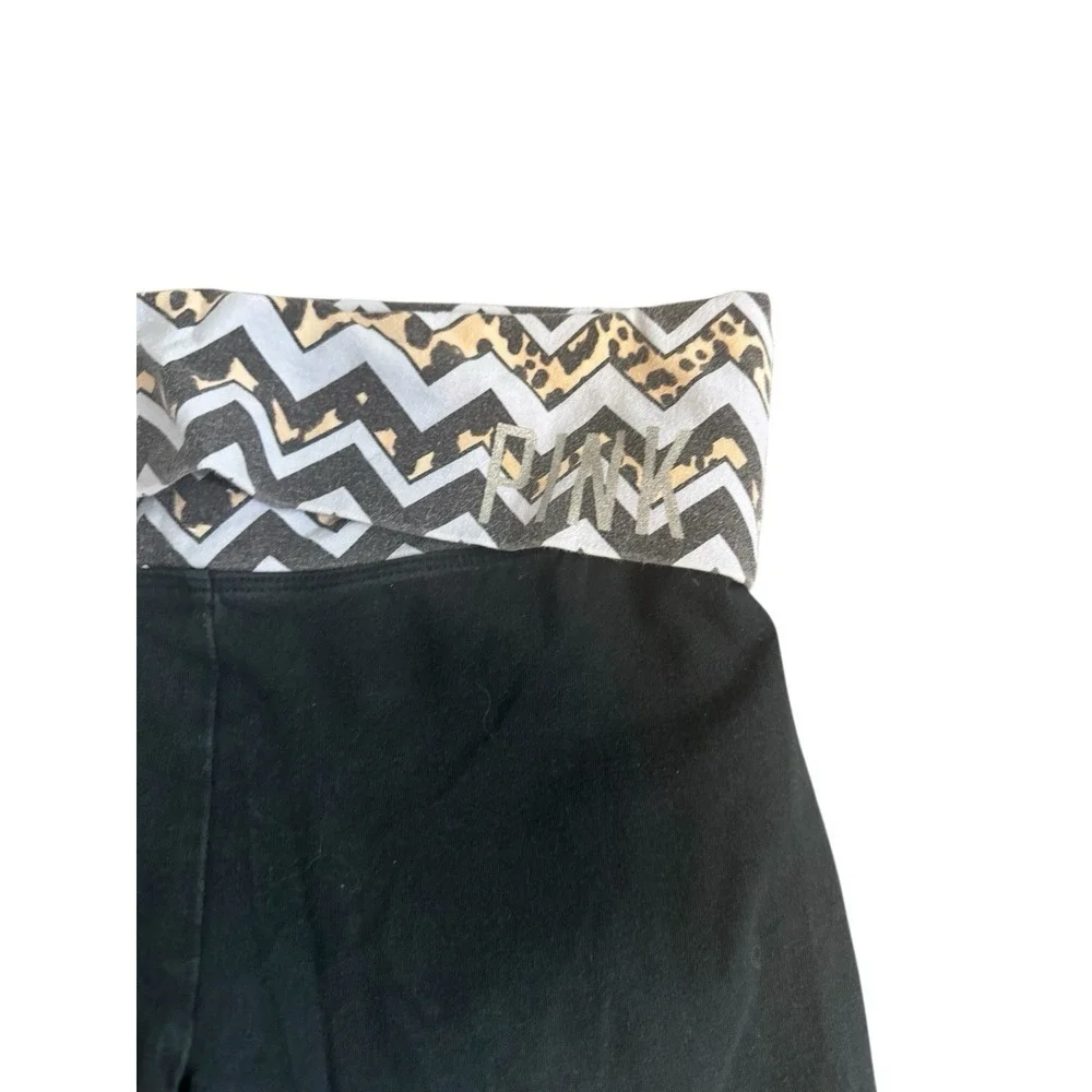 Vtg VS PINK 🩷Y2K 🔥Fold‎ Over Yoga Pants Lot Black Low Rise Rare Waistband S